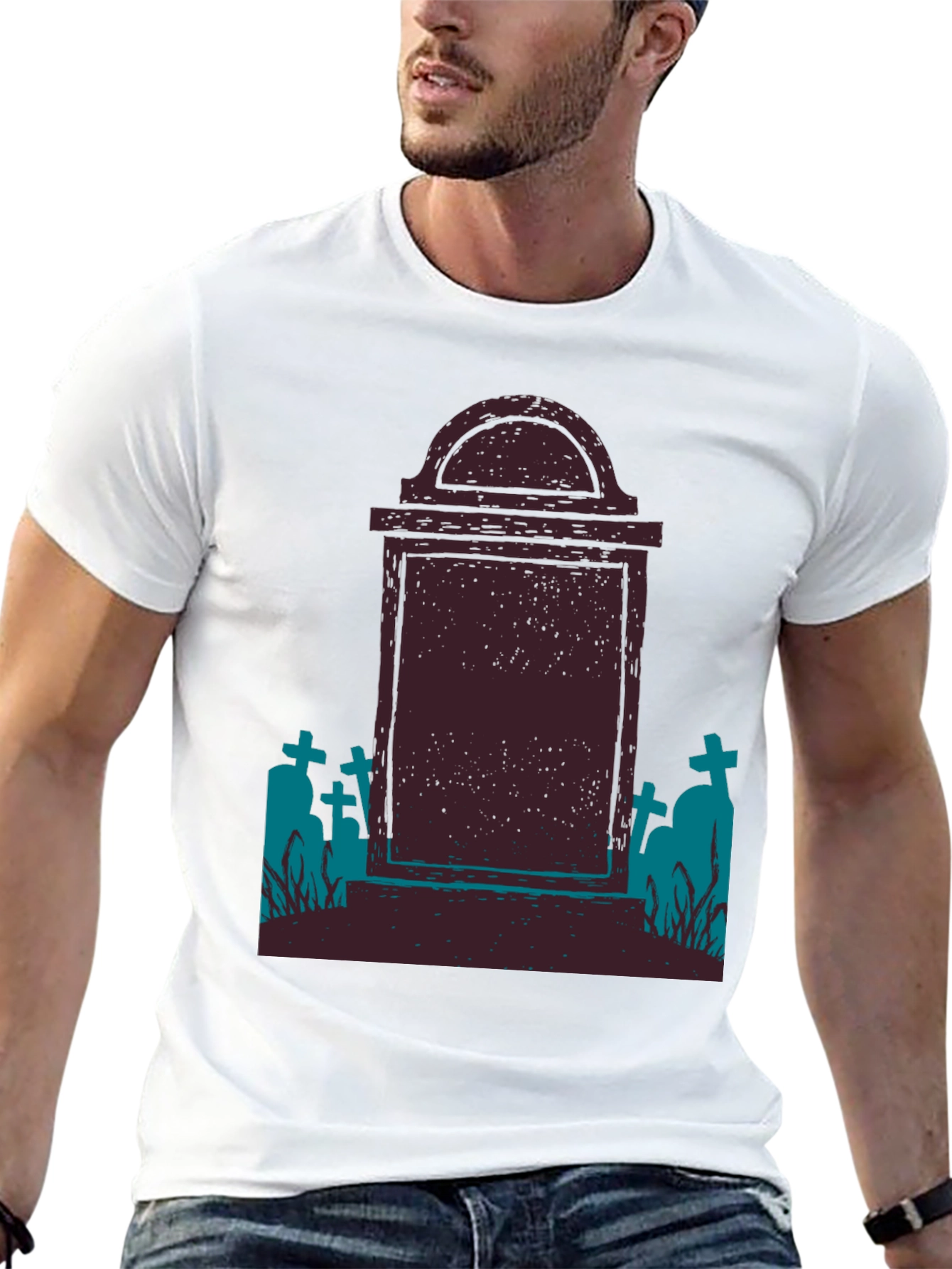 Tombstone Graphic Tee - Spooky Halloween Shirt