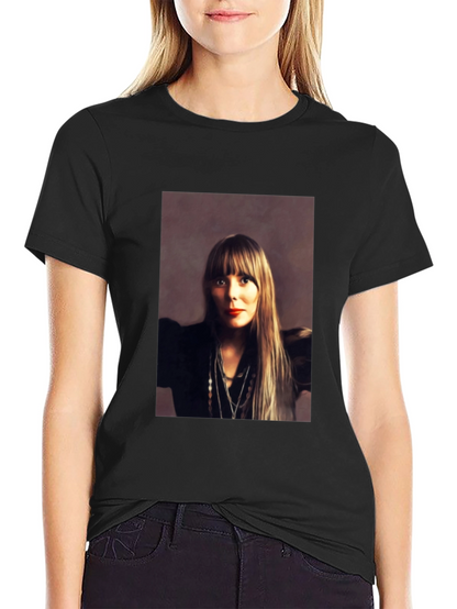 Joni Mitchell Portrait Black T-Shirt