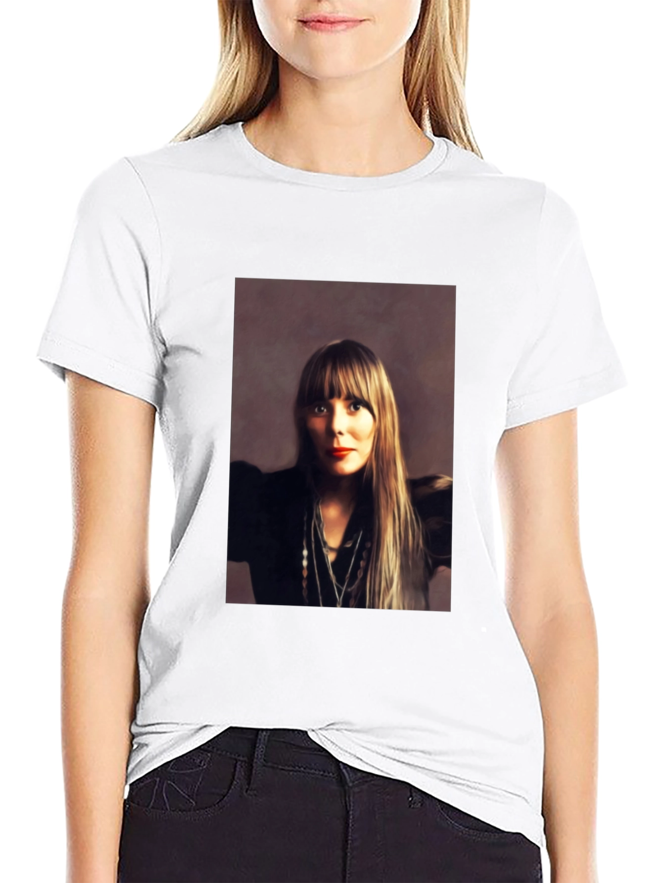 Joni Mitchell Portrait Black T-Shirt