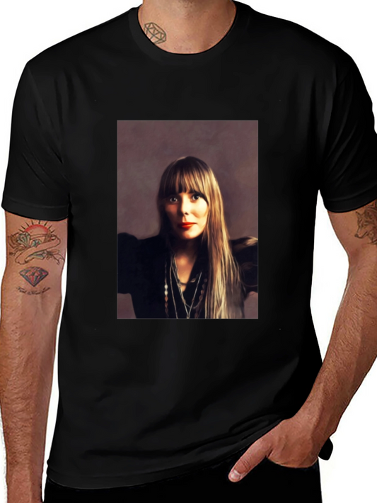 Joni Mitchell Portrait Black T-Shirt