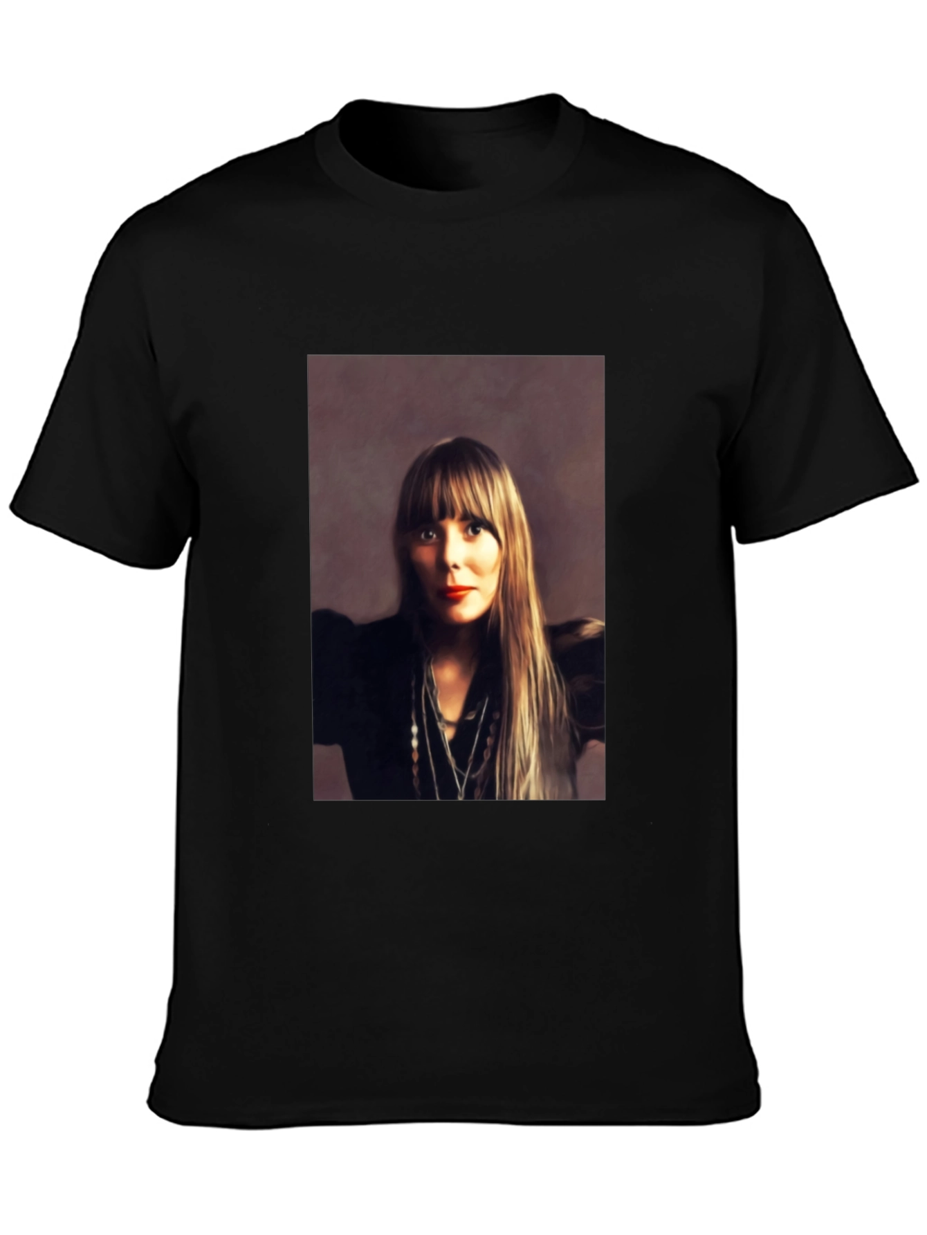 Joni Mitchell Portrait Black T-Shirt