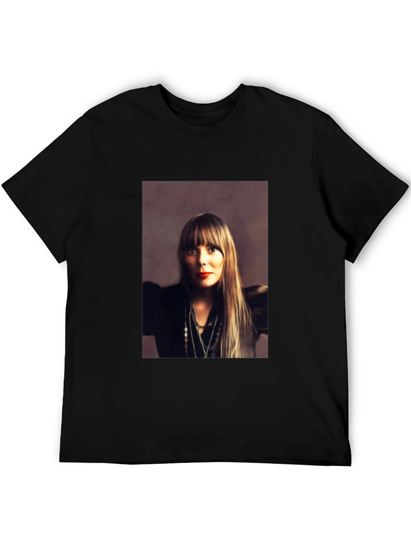 Joni Mitchell Portrait Black T-Shirt
