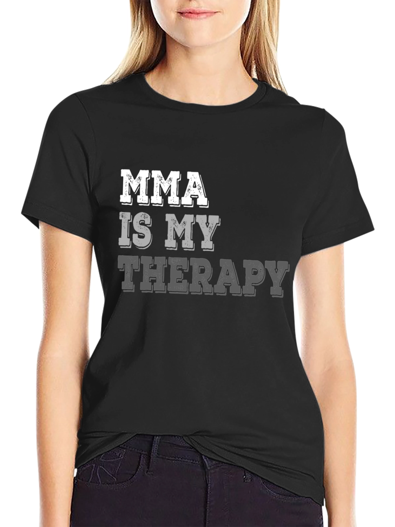 MMA Is My Therapy Black T-Shirt