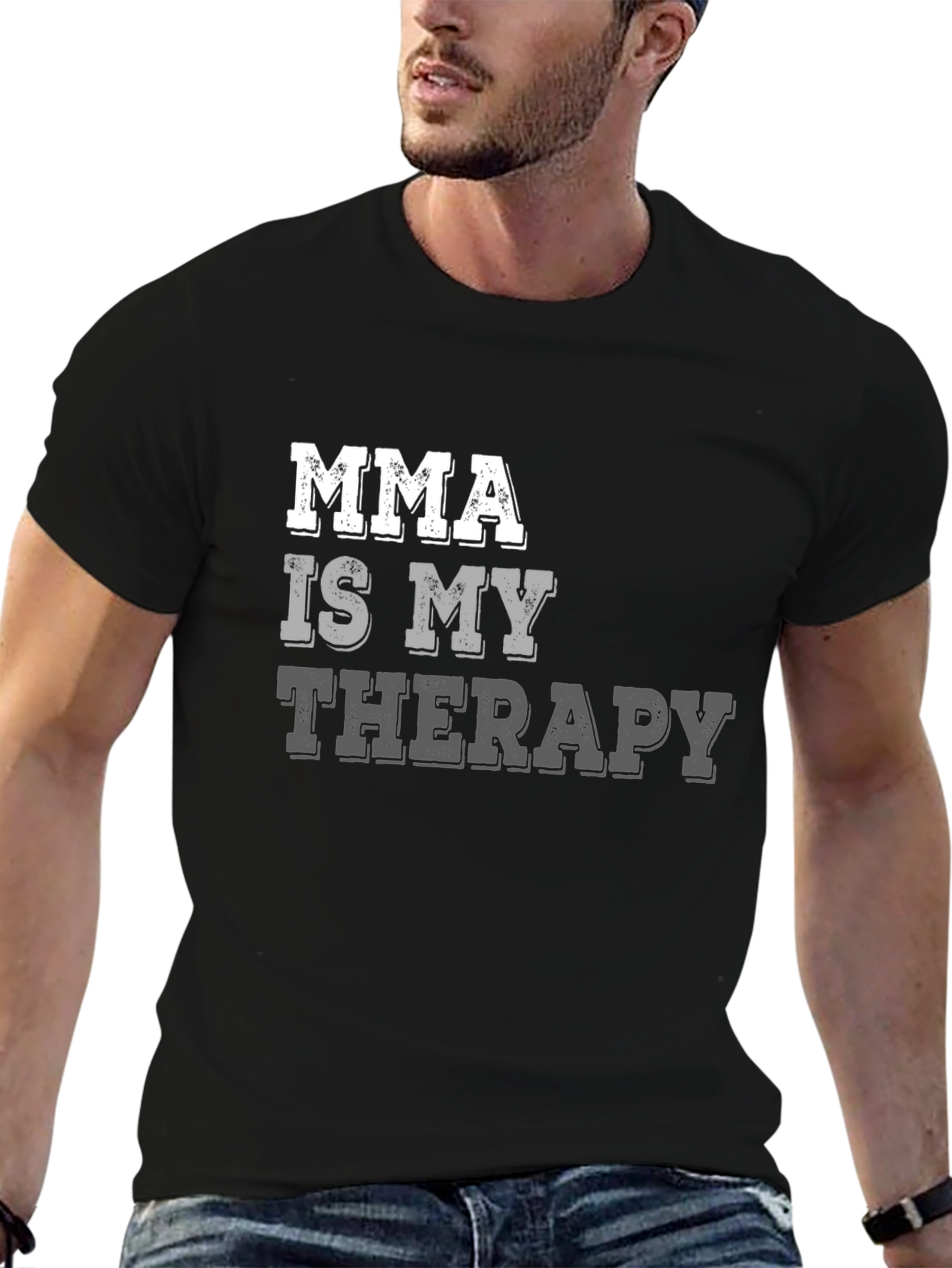 MMA Is My Therapy Black T-Shirt