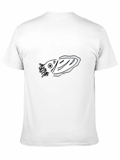 Black T-Shirt with Fish Graphic
