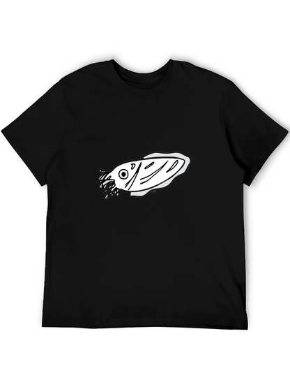 Black T-Shirt with Fish Graphic