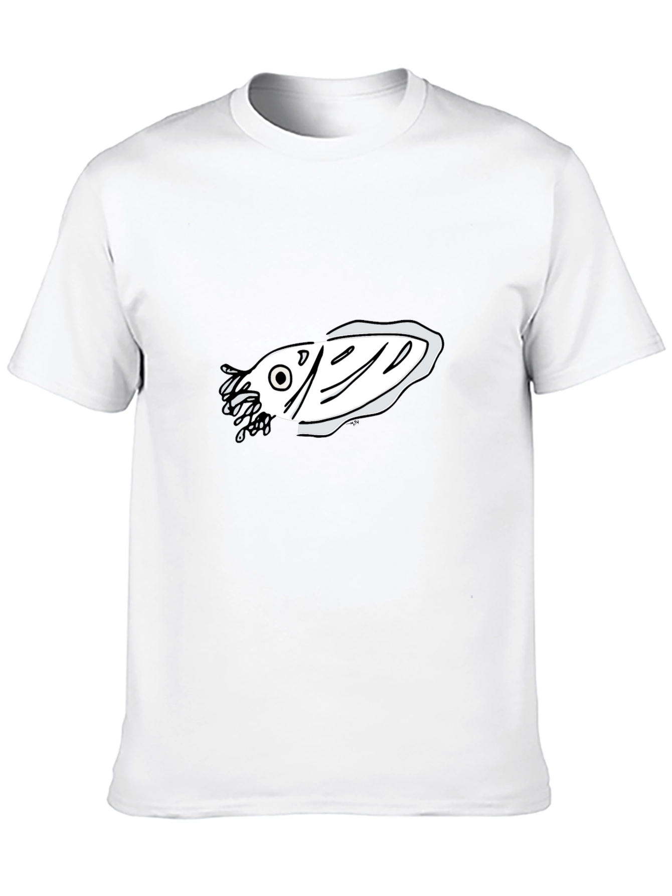 Black T-Shirt with Fish Graphic