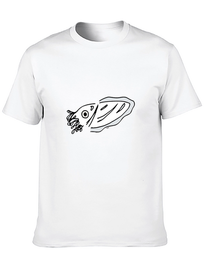Black T-Shirt with Fish Graphic