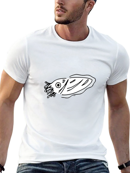 Black T-Shirt with Fish Graphic