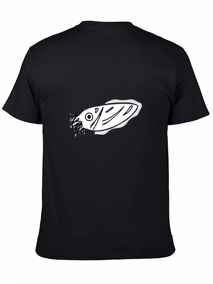Black T-Shirt with Fish Graphic