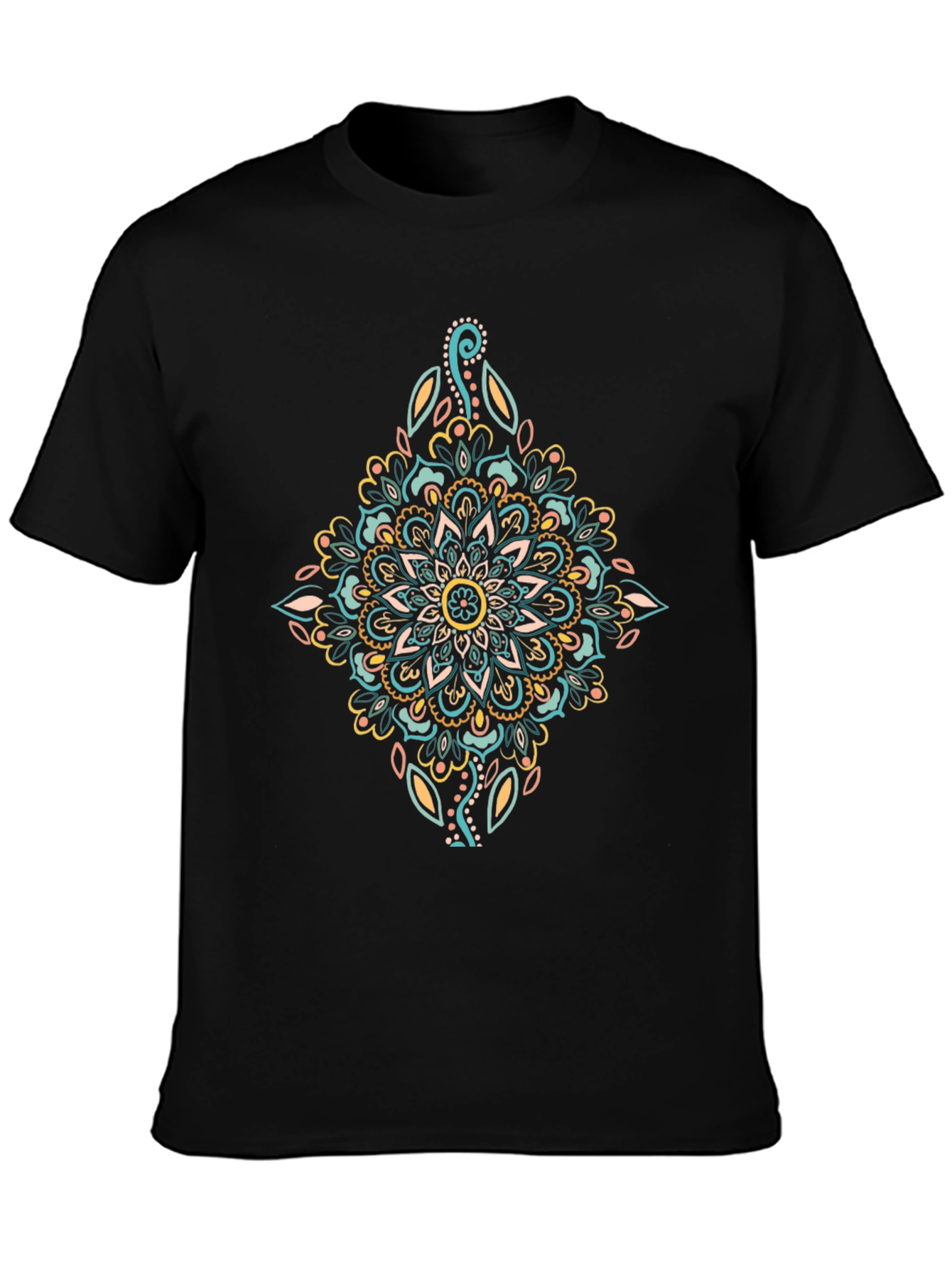 Mandala Graphic Print Black T-Shirt