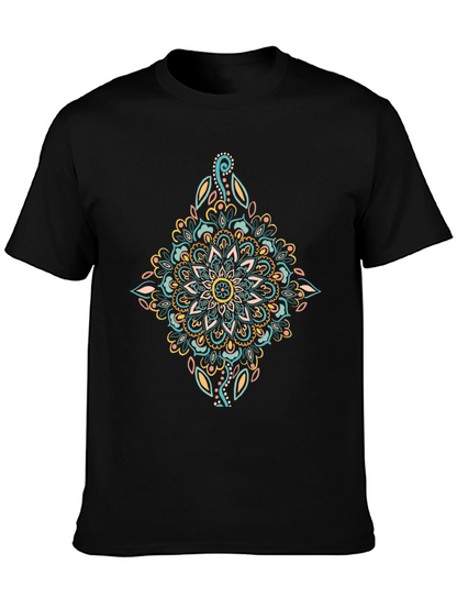 Mandala Graphic Print Black T-Shirt