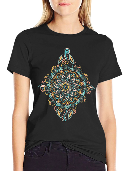 Mandala Graphic Print Black T-Shirt