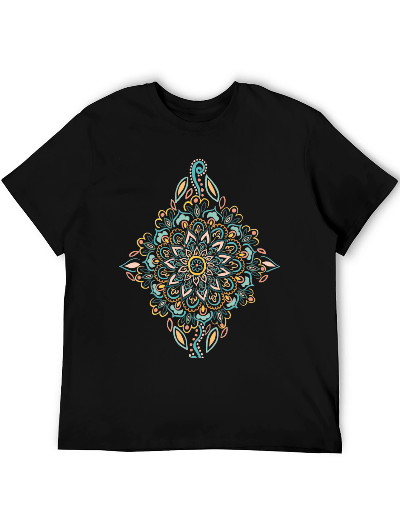 Mandala Graphic Print Black T-Shirt