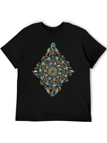 Mandala Graphic Print Black T-Shirt