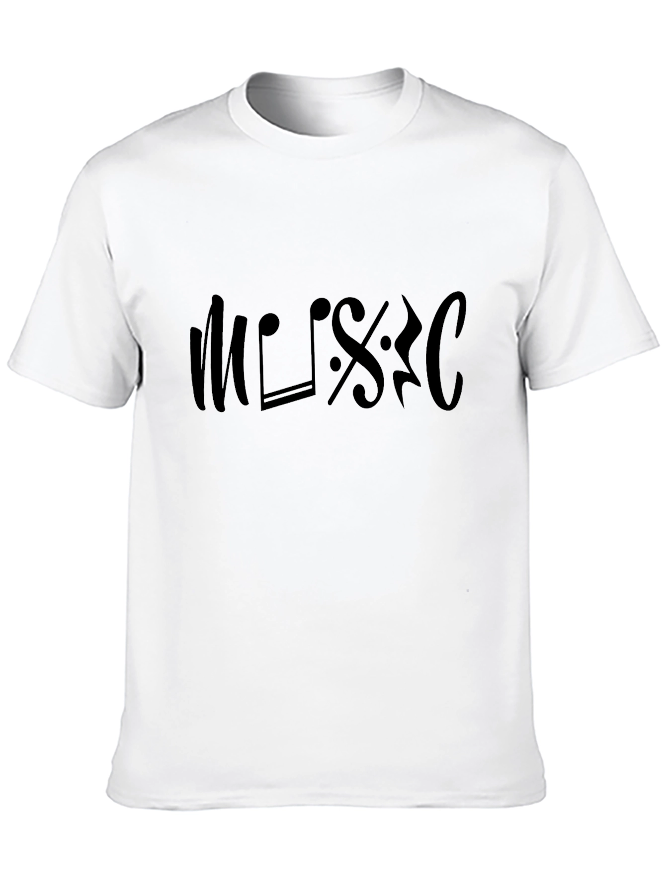 Music Note Design T-Shirt - Black