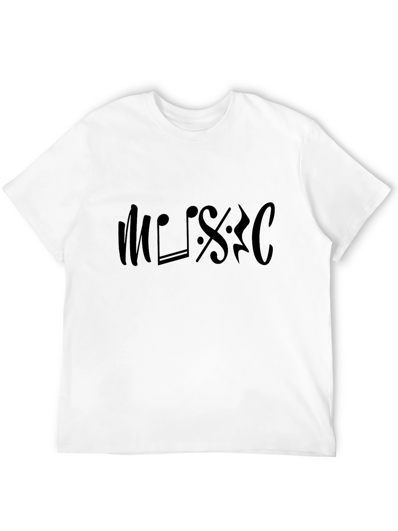 Music Note Design T-Shirt - Black