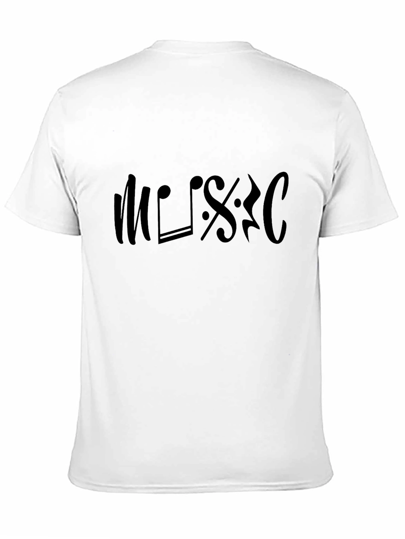 Music Note Design T-Shirt - Black
