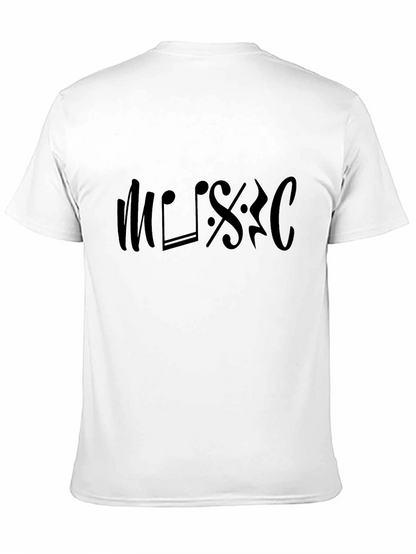 Music Note Design T-Shirt - Black