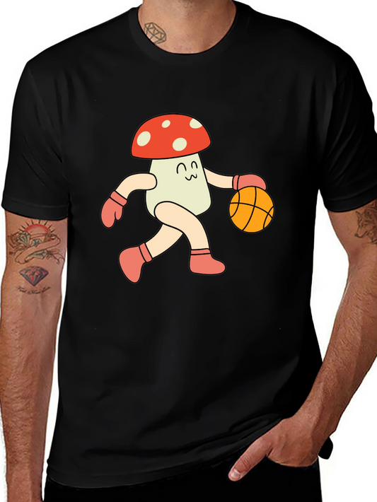 Mushroom Basketball T-Shirt - Cool Graphic Tee