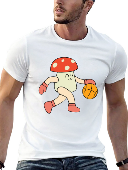 Mushroom Basketball T-Shirt - Cool Graphic Tee