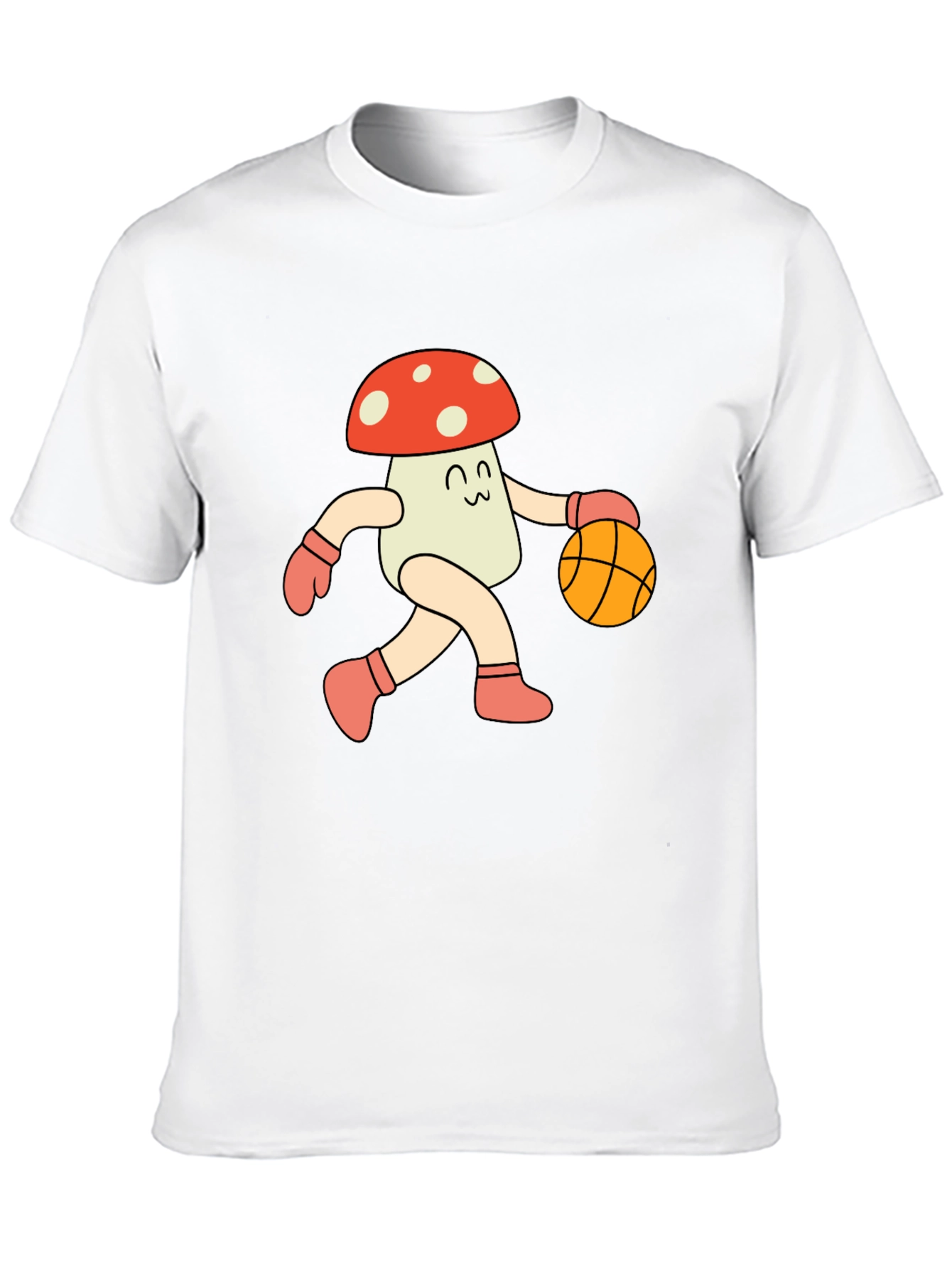 Mushroom Basketball T-Shirt - Cool Graphic Tee