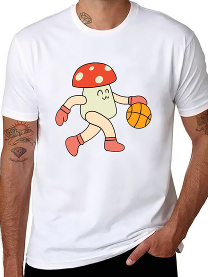 Mushroom Basketball T-Shirt - Cool Graphic Tee