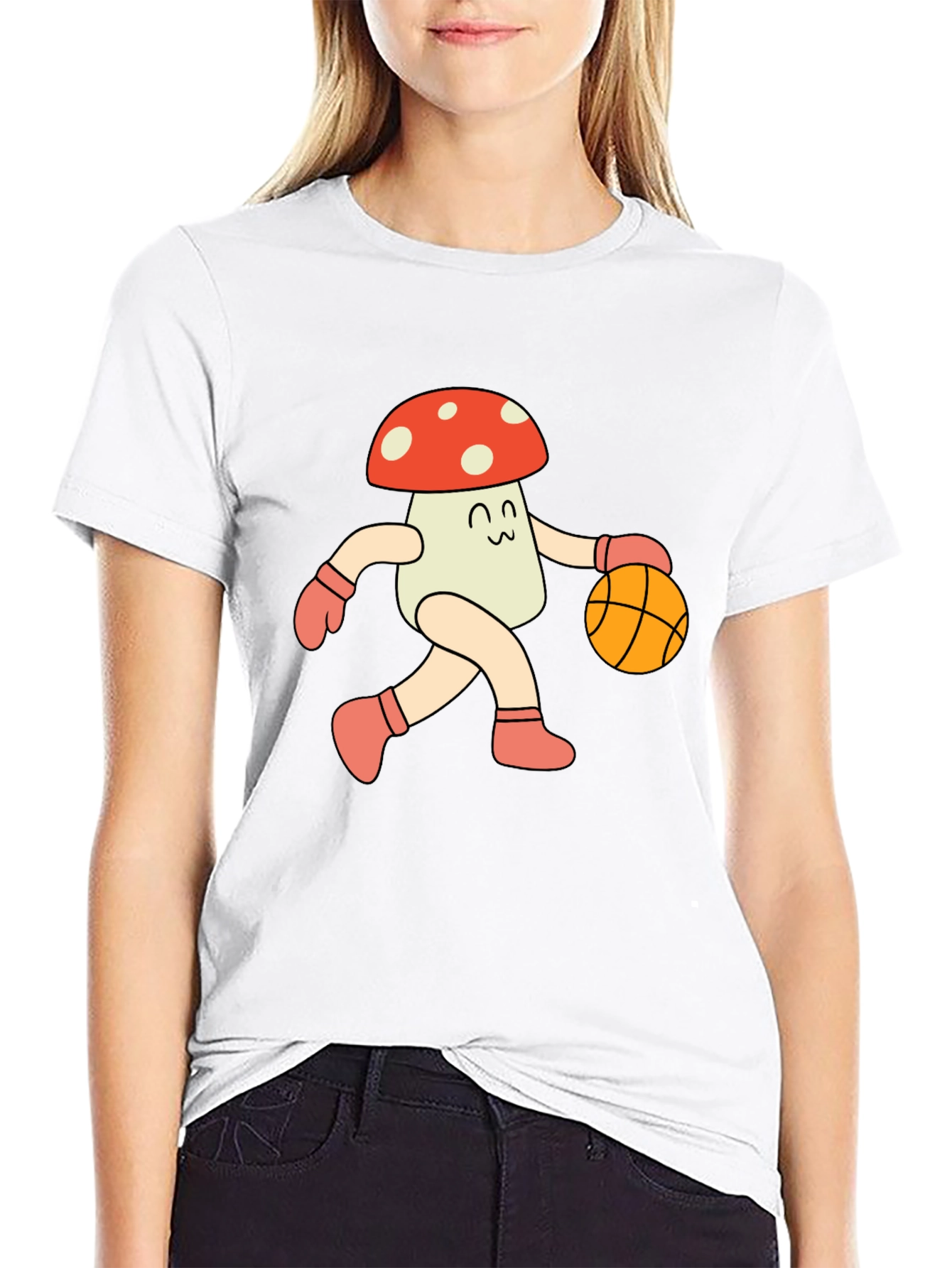 Mushroom Basketball T-Shirt - Cool Graphic Tee