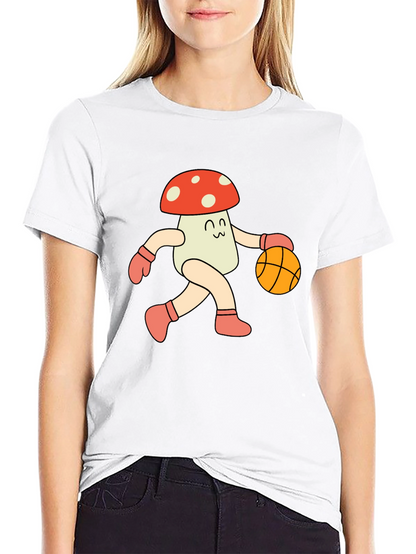 Mushroom Basketball T-Shirt - Cool Graphic Tee