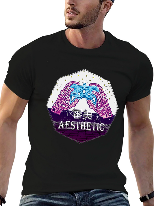 Aesthetic Gamer Graphic Tee - Vaporwave Style