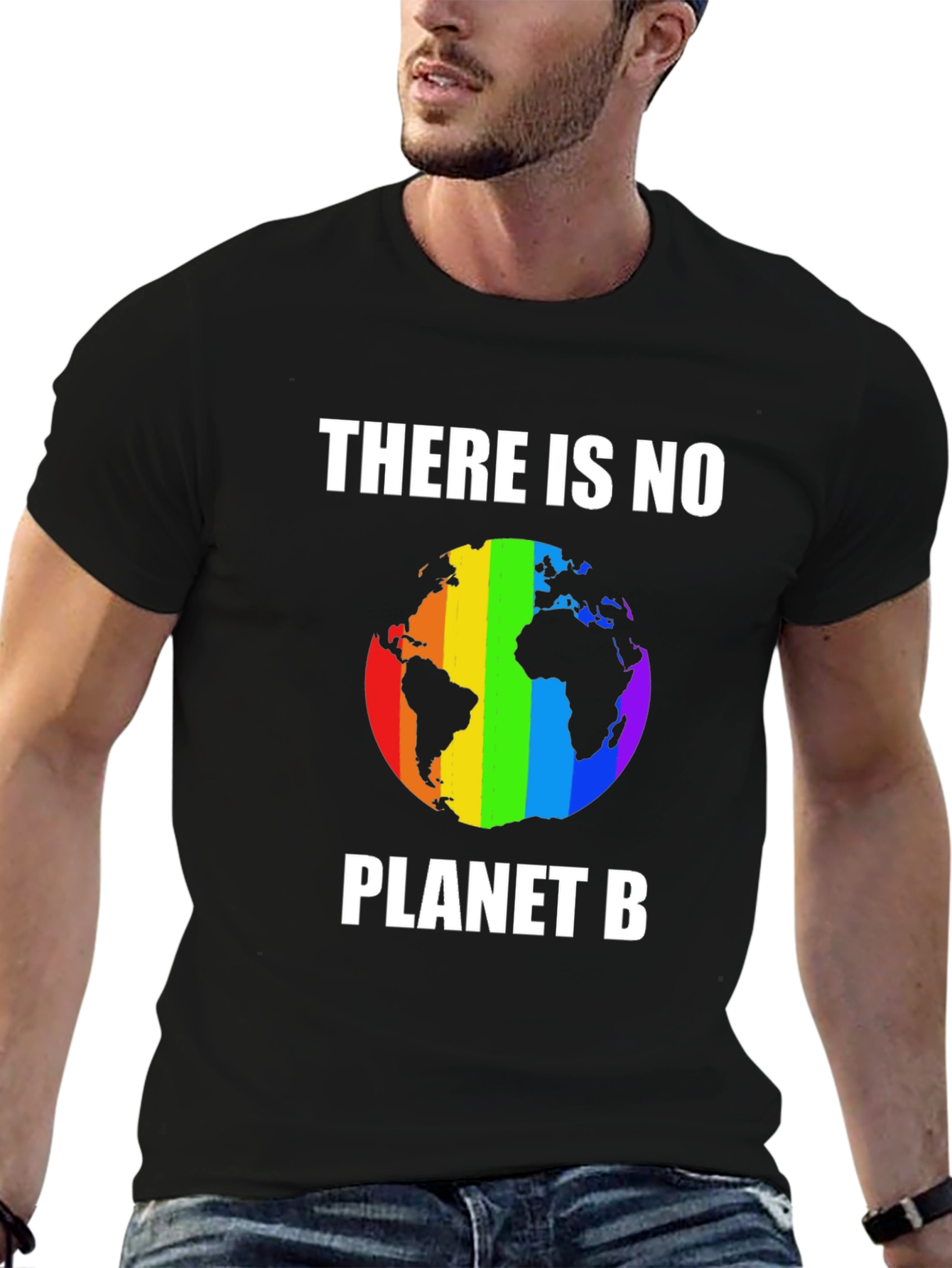 There Is No Planet B T-Shirt Rainbow Earth