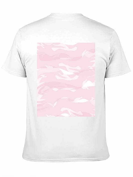 Pink Camo Print Black T-Shirt