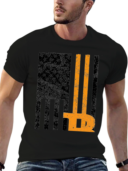 Bitcoin American Flag Graphic T-Shirt