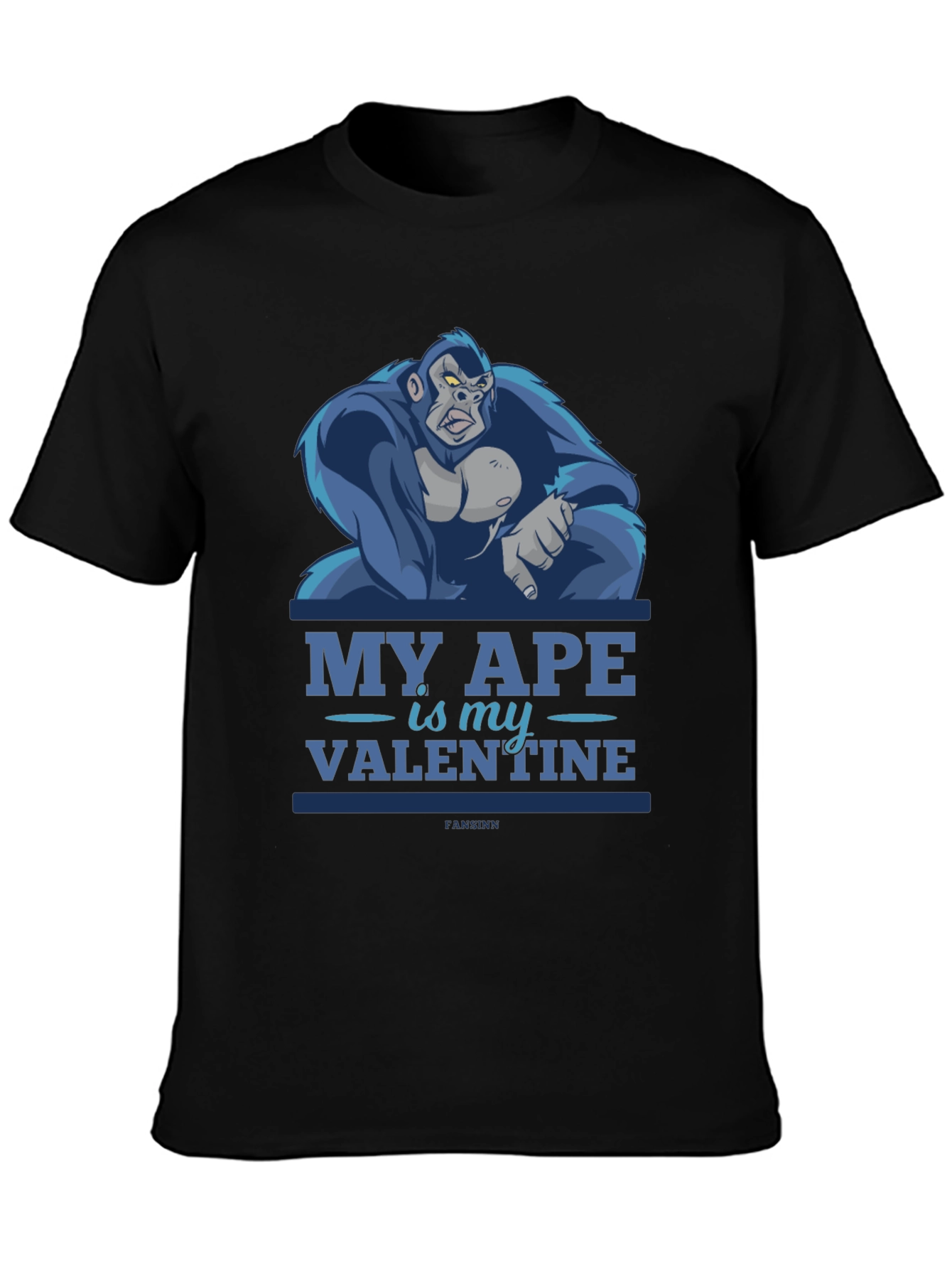 My Ape Is My Valentine Black T-Shirt