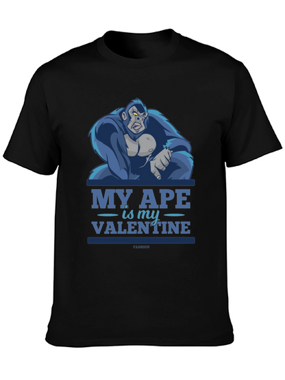 My Ape Is My Valentine Black T-Shirt