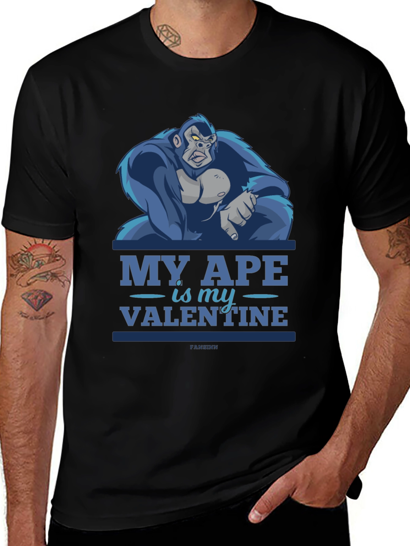My Ape Is My Valentine Black T-Shirt