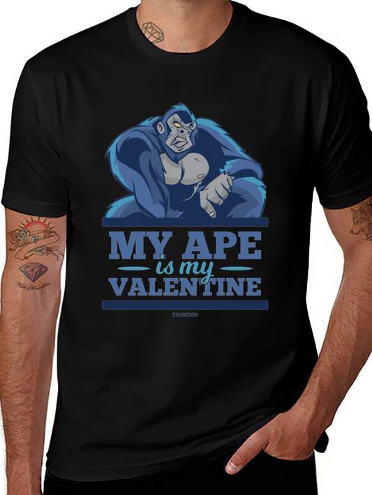 My Ape Is My Valentine Black T-Shirt