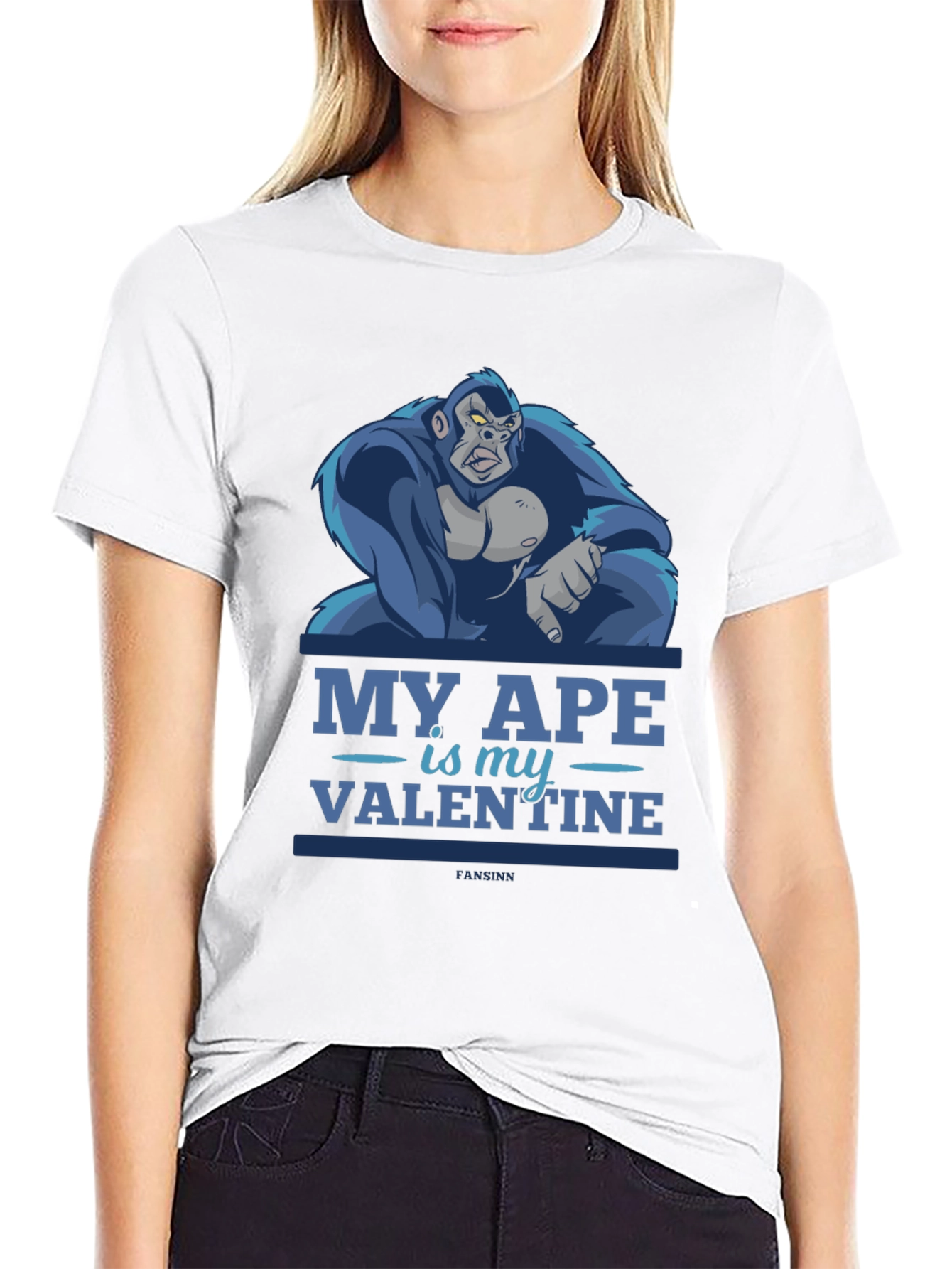 My Ape Is My Valentine Black T-Shirt