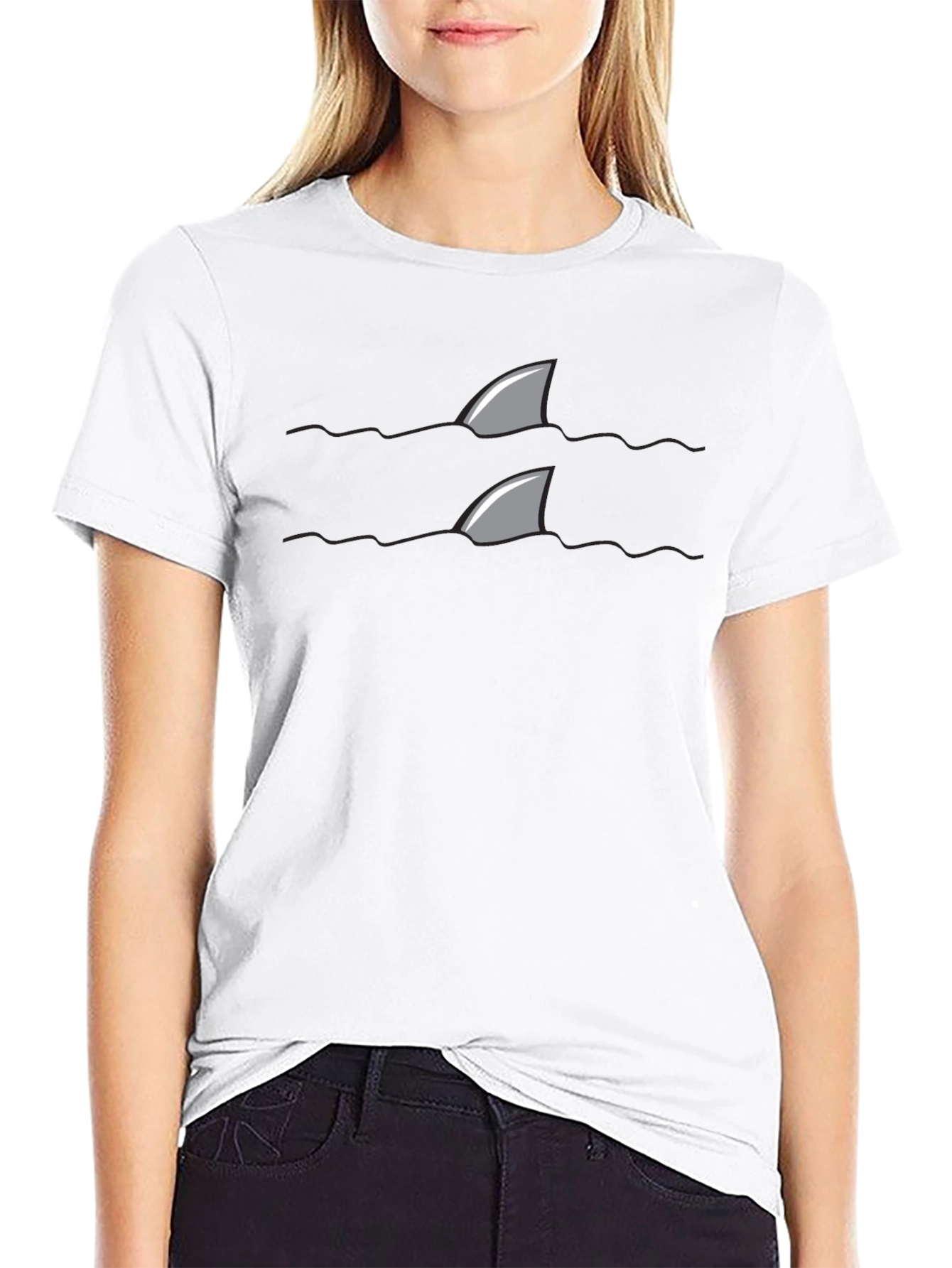 Shark Fin Tee - Danger Below Novelty T-Shirt