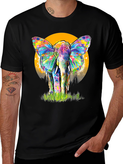Colorful Elephant Butterfly T-Shirt