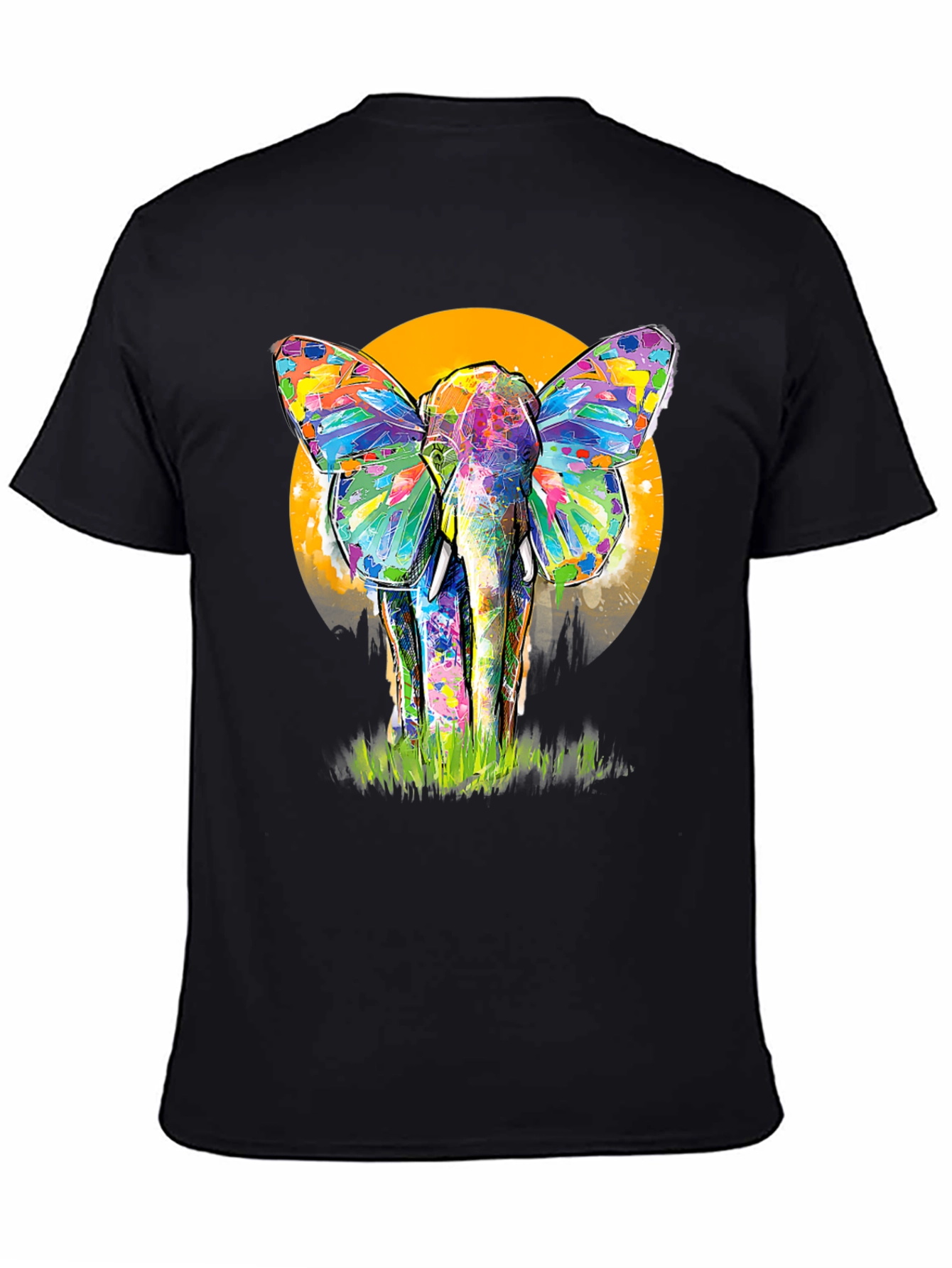 Colorful Elephant Butterfly T-Shirt