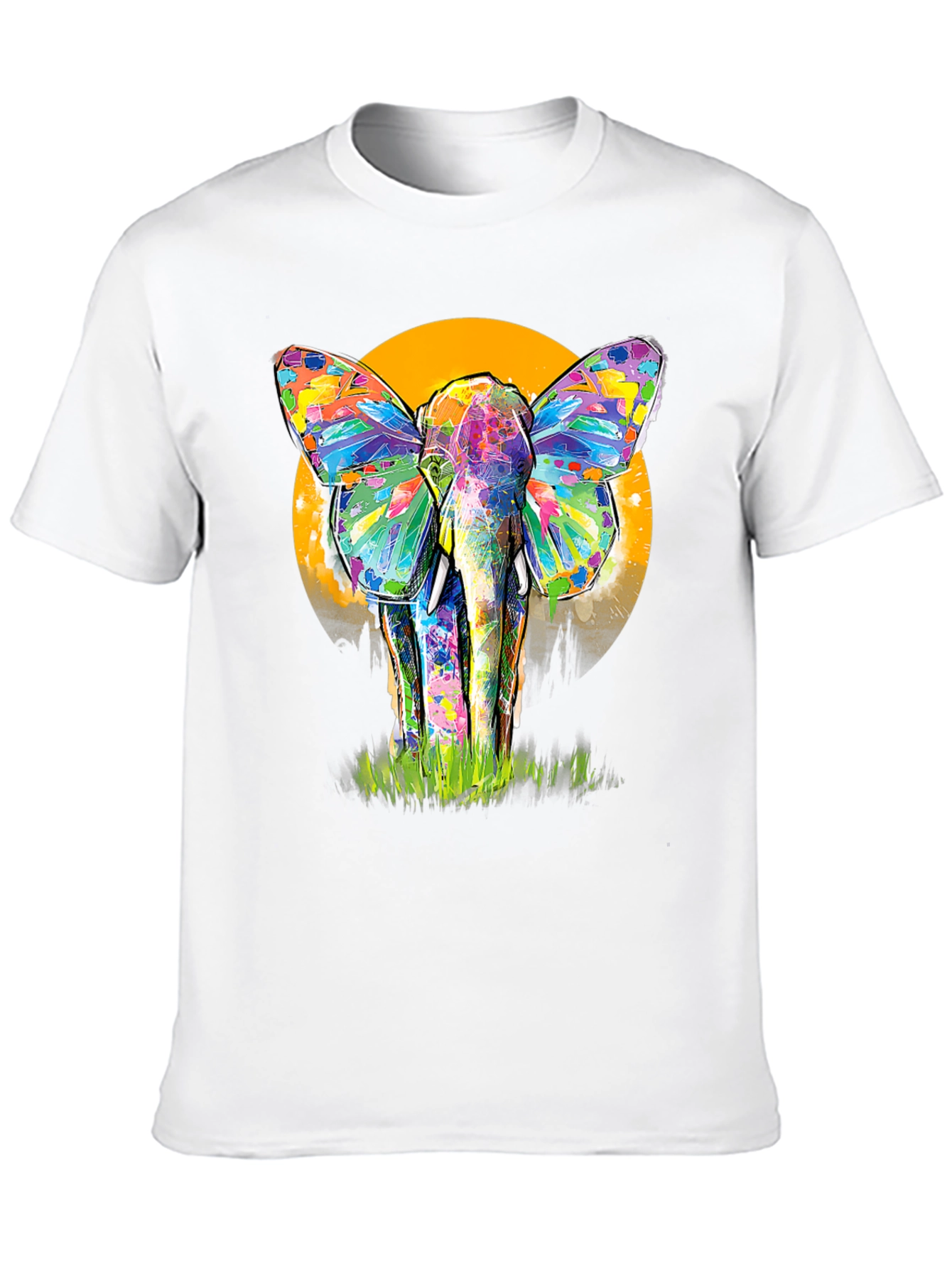 Colorful Elephant Butterfly T-Shirt