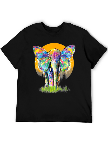Colorful Elephant Butterfly T-Shirt