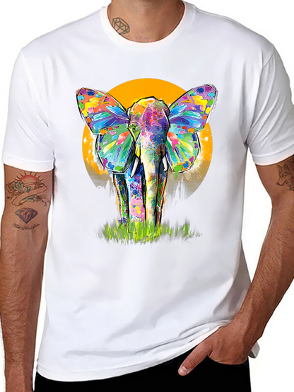 Colorful Elephant Butterfly T-Shirt