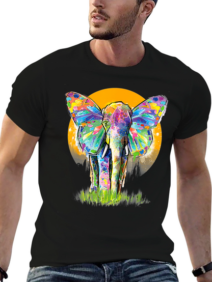 Colorful Elephant Butterfly T-Shirt