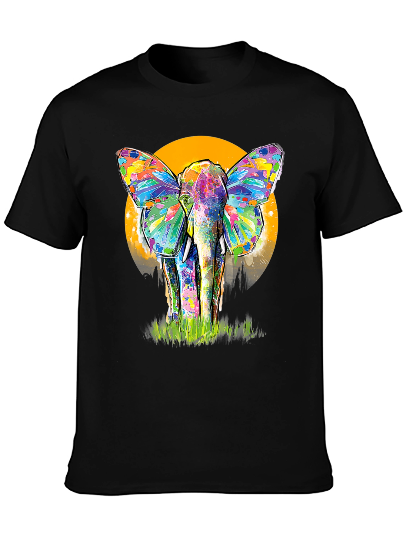 Colorful Elephant Butterfly T-Shirt