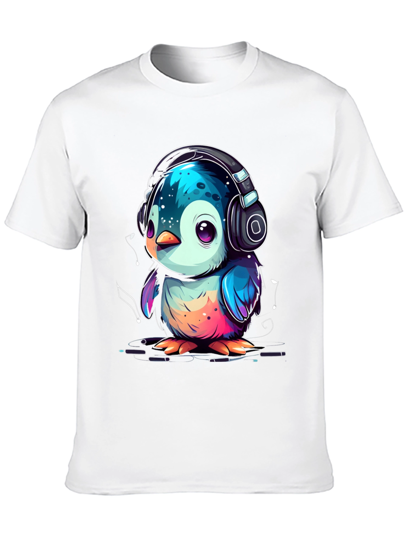Penguin Headphone Graphic Tee - Cool Animal Lover Shirt