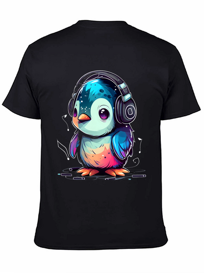 Penguin Headphone Graphic Tee - Cool Animal Lover Shirt