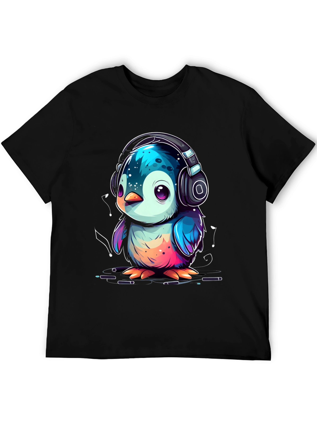 Penguin Headphone Graphic Tee - Cool Animal Lover Shirt