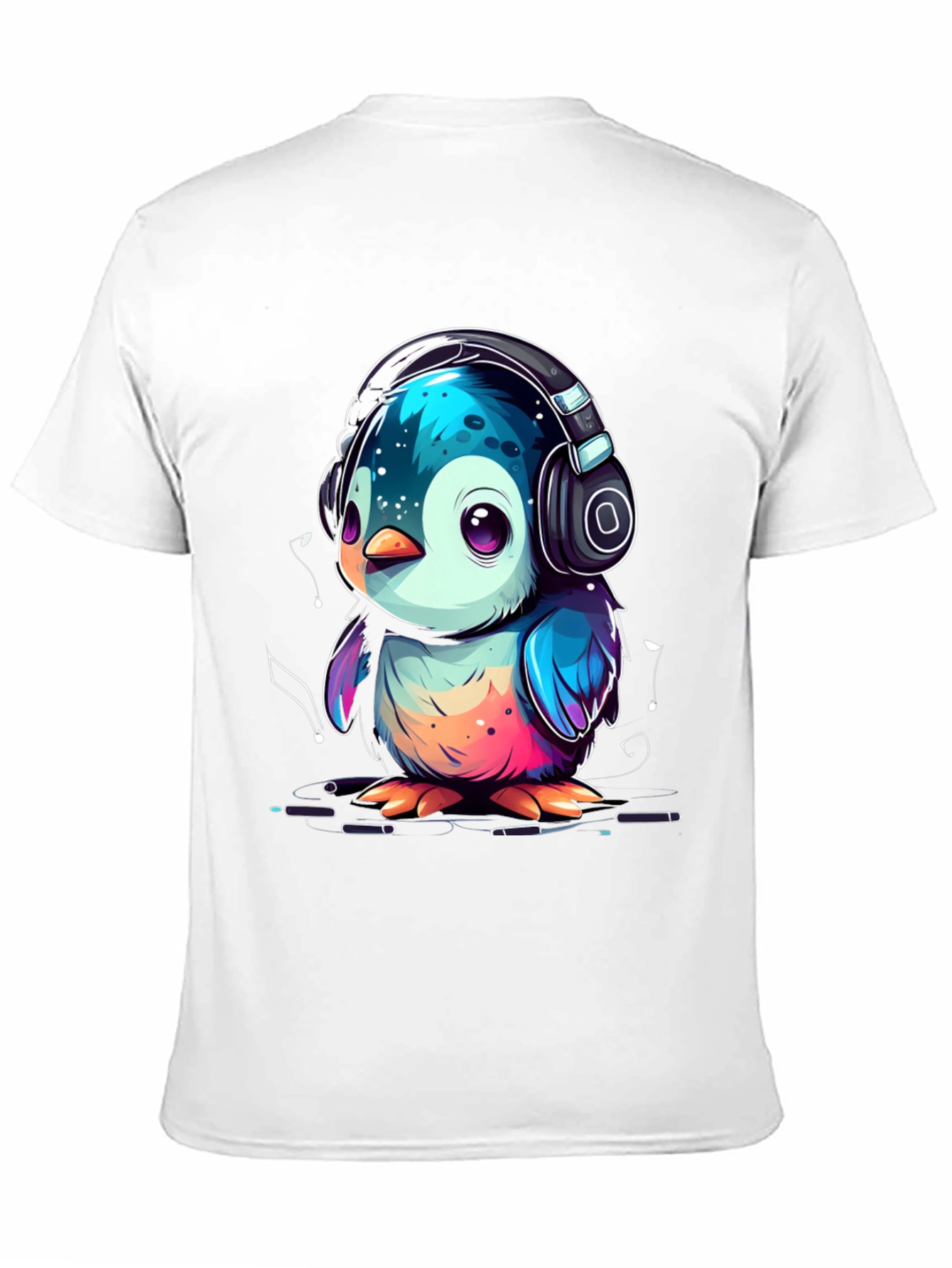 Penguin Headphone Graphic Tee - Cool Animal Lover Shirt